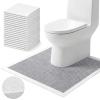 ForraFun 20 Pack Disposable Toilet Mats U Shaped Toilet Mat Absorbent Toilets Floor Protector Toilets Floor Protector from Urine for Potty Training, Anti Urine Commode Mat for Children (Gray) view 1