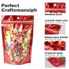 100pcs 7.1"x10.2" Mylar Bags for Food Storage,Smell Proof Bag with Window ResealableStand-up Foil Pouch Packaging Freeze Dried Candy Bag Food Storage Bags for Small Business (Red) view 3