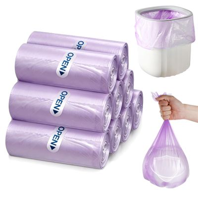 0.5 Gallon Mini Trash Bags, 300 Count Desktop Trash Bag Wastebasket Bin Liners, Small Plastic Bags for Home Office Kitchen, Purple