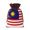 TBABMDPDM Malaysia Flag Print Christmas Santa Sack,linen Gift Bag with Drawstring,for Xmas Party Package Storage view 2