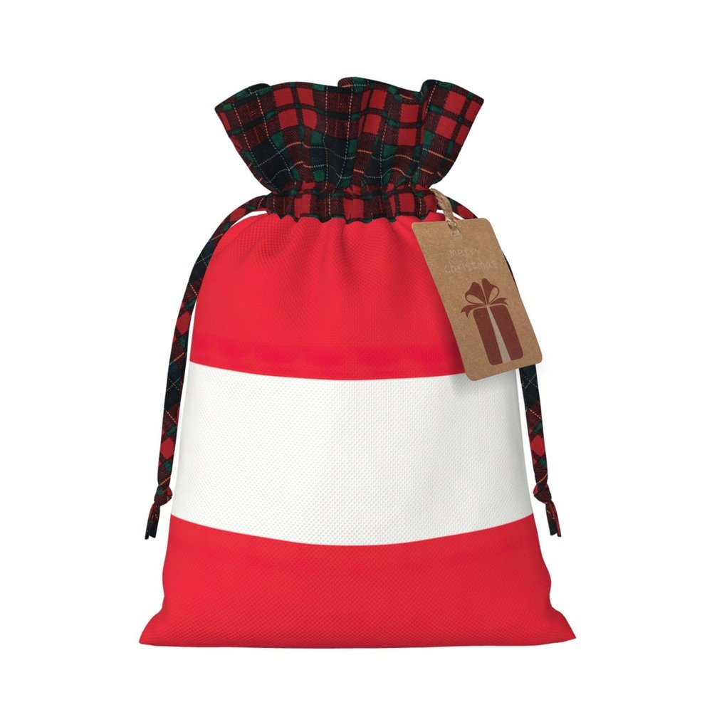 TBABMDPDM Austrian flag Print Christmas Santa Sack,linen Gift Bag with Drawstring,for Xmas Party Package Storage
