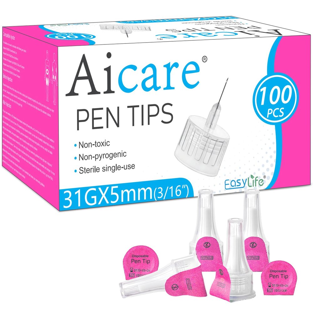 Pen Tips 31G x 5mm, 100/bx, Comfortable, Extra-ThinUniversal Fit for Most Pen