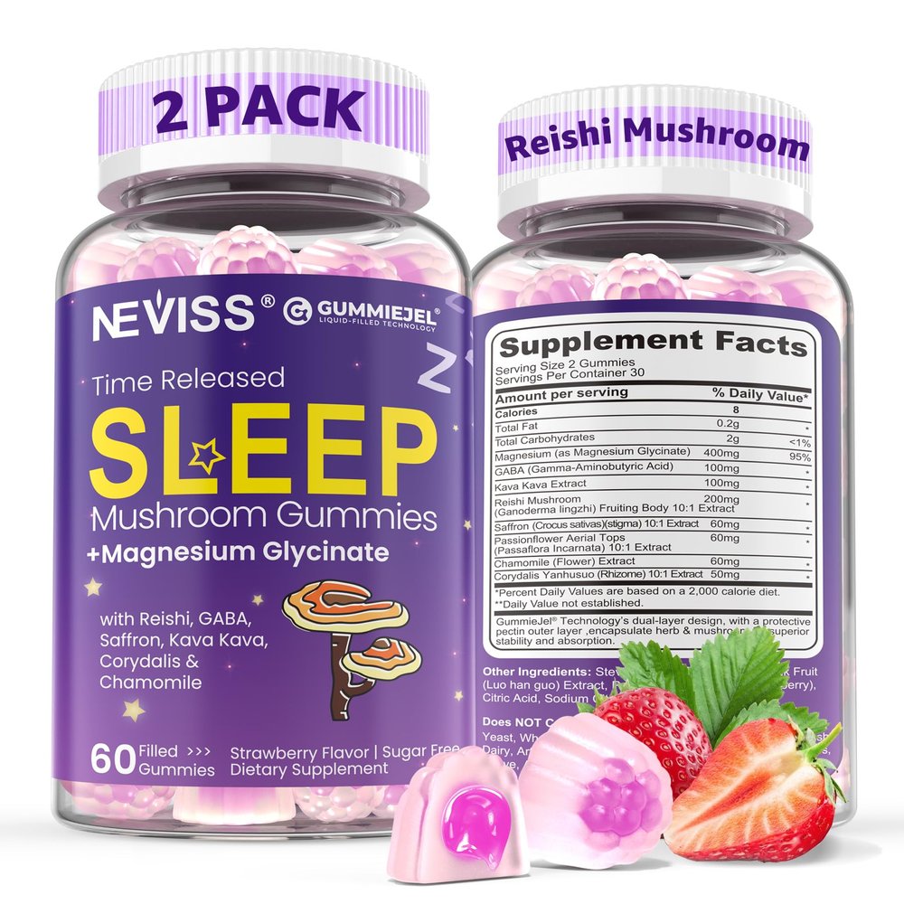 Reishi Mushroom Sleep Gummies - Melatonin Free Sleep Gummies for Adult