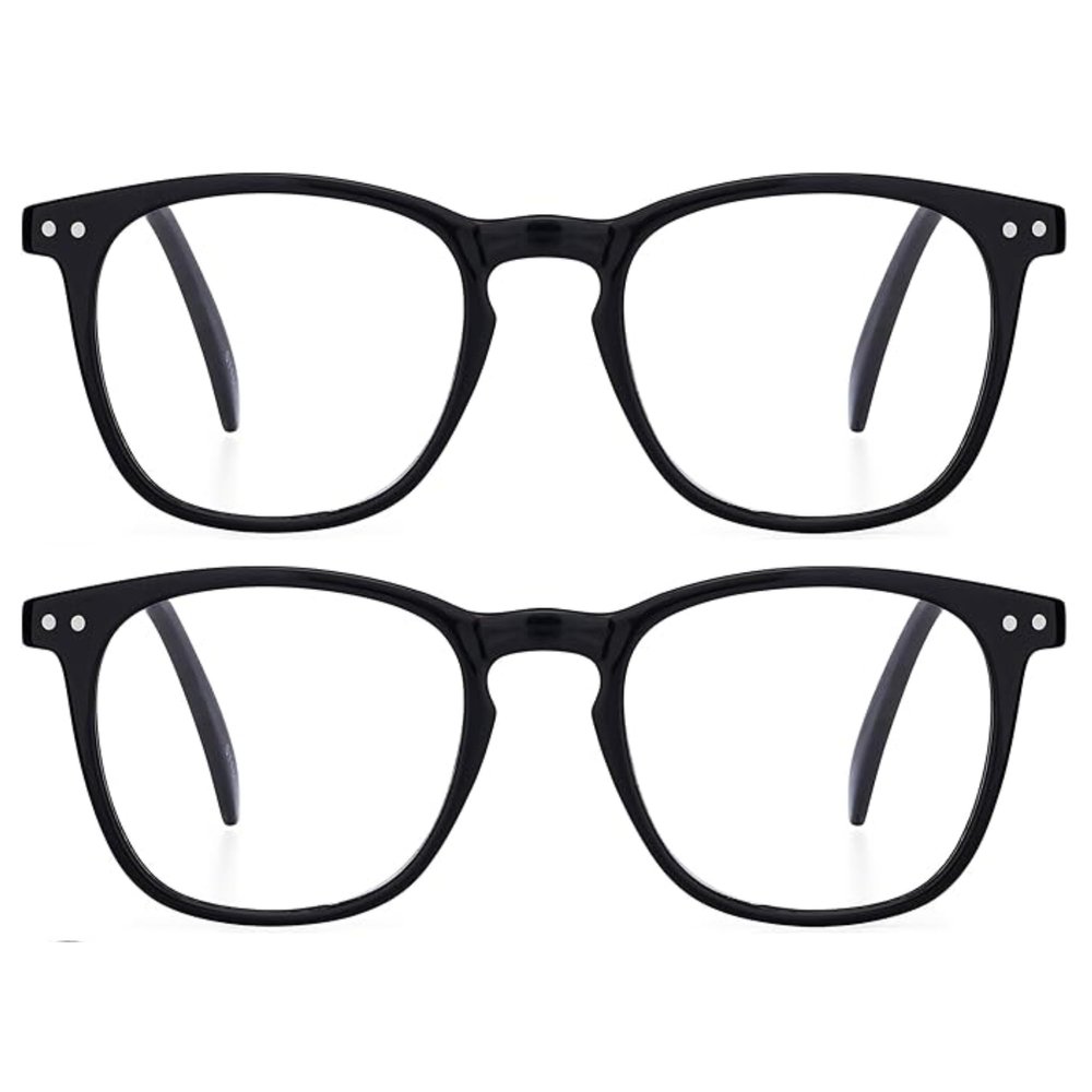 grinderPUNCH High Magnification Strong Power Readers Glasses | Available in +4.00 +4.50 +5.00 +6.00 | (2 Pack Black, 5.00)
