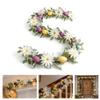 5.9FT Garland with 40 LED Lights for Mantle Lighted Garlands Decor Pastel Spring Lambs Ear Garland with Flower Artificial Window Floral Light Wreath Decorations for Home Indoor