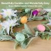 5.9FT Garland with 40 LED Lights for Mantle Lighted Garlands Decor Pastel Spring Lambs Ear Garland with Flower Artificial Window Floral Light Wreath Decorations for Home Indoor view 3