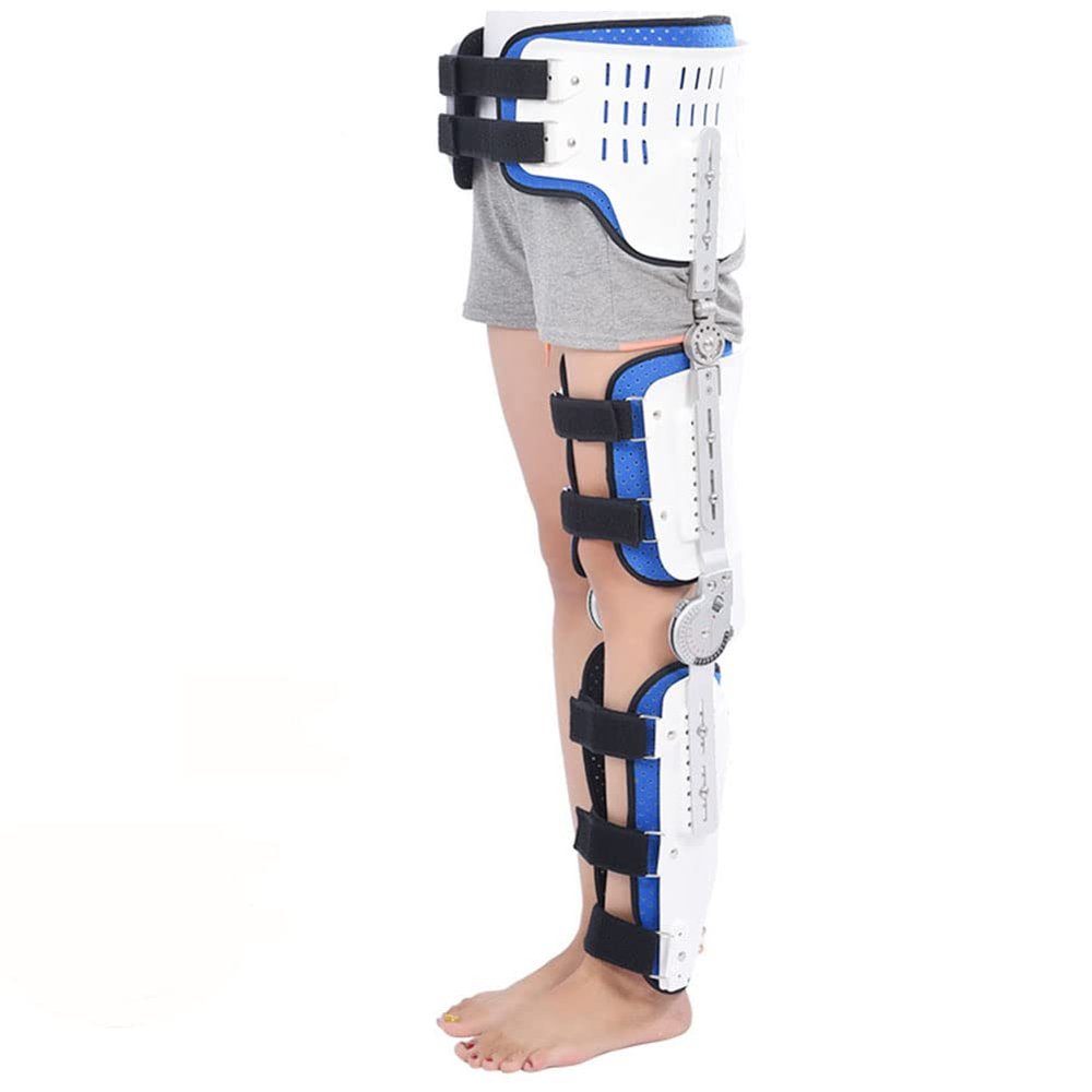 FahQuintuple Adjustable Hip Knee Ankle Foot Support Orthosis Reusable Thigh Knee Braces Leg Ankle Fixed Limb Strap Joint Supports Stabilizer Equipment,Hip and one Leg