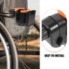 BUTIFULSIC Walker and Stroller Cup Holder for Elderly Mobility Aids, Bike and Wheelchair Cup Stand with Phone Slot, Black and Orange, Compatible with Scooters and Rollators for Travel view 3