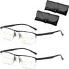 High Hardness Anti Blue Light Intelligent Zoom Auto Zoom Dual Focus Multi-focal Adjustable Reading Glasses for Far and Near (Black*2,+2.0) view 1