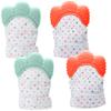 2 Pairs Teething Mittens, Adjustable Food Grade Silicone Baby Teething Mitten Built-in Phonic Membranc, Sensory Stimulating Glove for 3-6 Months Baby view 3