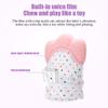 2 Pairs Teething Mittens, Adjustable Food Grade Silicone Baby Teething Mitten Built-in Phonic Membranc, Sensory Stimulating Glove for 3-6 Months Baby view 4