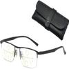 High Hardness Anti Blue Light Intelligent Zoom Auto Zoom Dual Focus Multi-focal Adjustable Reading Glasses for Far and Near (Black,+3.5) view 1