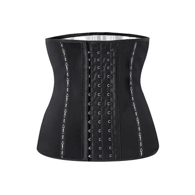 13 Bones Waist Trainer Body Shaper Waisted Cincher Tummy Control Slimming Flat Belly Fat Burning Girdle Corset(Medium) Black