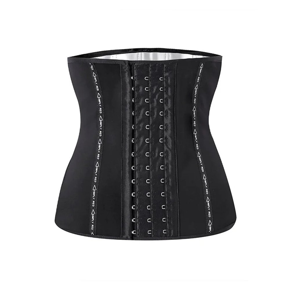 13 Bones Waist Trainer Body Shaper Waisted Cincher Tummy Control Slimming Flat Belly Fat Burning Girdle Corset(Medium) Black