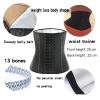 13 Bones Waist Trainer Body Shaper Waisted Cincher Tummy Control Slimming Flat Belly Fat Burning Girdle Corset(Medium) Black view 4