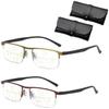High Hardness Anti Blue Light Intelligent Zoom Auto Zoom Dual Focus Multi-focal Adjustable Reading Glasses for Far and Near (Red+Gold,+4.0) view 1