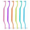 6 Pcs Soft Interdental Brushes 2-in-1 Toothbrush with Interdental and Teeth Brush Heads Orthodontic Toothbrushes Tiny Tuft Toothbrush Two in One Double Head for Interspace Braces Detail Cleaning Care view 1