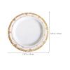 MUCKLILY 10pcs White Plastic Plates with Gold Decorative Rim 7.5 Inch Disposable Dinner Plates for Party Cake Serving Elegant Food Holders for Wedding and Events view 2