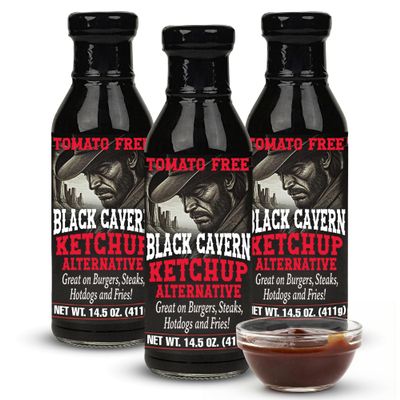 Black Cavern The Ketchup Alternative, Tomato-Free Sauce, No HFCS, Made in USA, 14.5 oz (3-Pack)