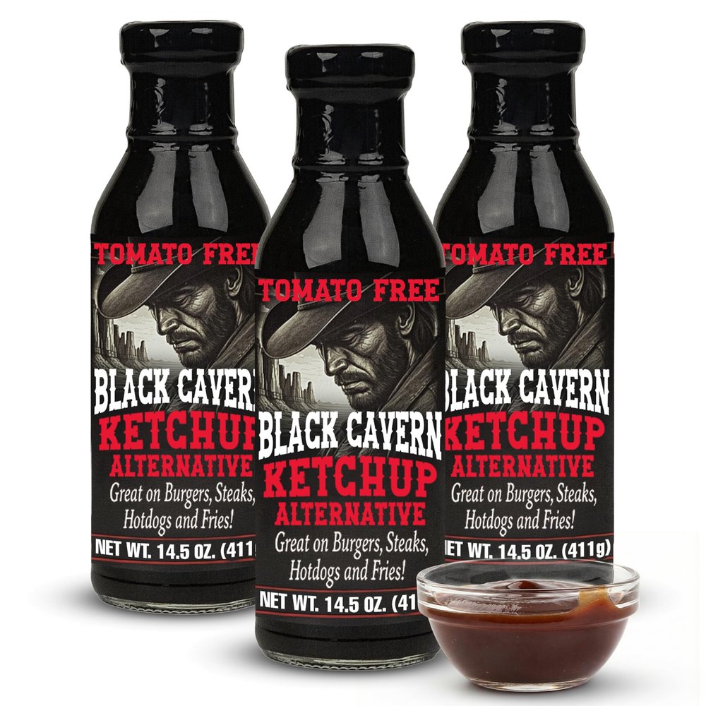 Black Cavern The Ketchup Alternative, Tomato-Free Sauce, No HFCS, Made in USA, 14.5 oz (3-Pack)