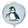 Cute Penguin Pill Box 3 Compartment Small Pill Case Travel Round Pill Box Portable for Pocket Or Purse Pill Organizer Pill Container Holder to Hold Vitamins view 1