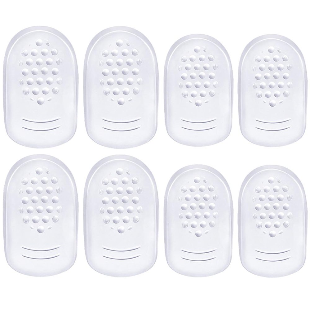 FOMIYES Gel Heel Pads for High Heels 4 Pairs Adhesive Non-Skid Gel Shoe Inserts for Women Cushioning and Shock Absorption