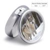 Wolf in The Snow Pill Box 3 Compartment Small Pill Case Travel Round Pill Box Portable for Pocket Or Purse Pill Organizer Pill Container Holder to Hold Vitamins view 2