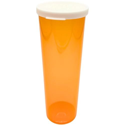 Princeton Plastic Containers Snap Cap Plastic Pill Bottles - Easy Open Snap Cap - Pill Container Prescription Vial (Amber, 60 DRAM 140 ct.)