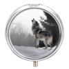 Howling Wolf Pill Box 3 Compartment Small Pill Case Travel Round Pill Box Portable for Pocket Or Purse Pill Organizer Pill Container Holder to Hold Vitamins view 1