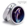 Glitter Dolphin Pill Box 3 Compartment Small Pill Case Travel Round Pill Box Portable for Pocket Or Purse Pill Organizer Pill Container Holder to Hold Vitamins view 2