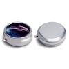 Glitter Dolphin Pill Box 3 Compartment Small Pill Case Travel Round Pill Box Portable for Pocket Or Purse Pill Organizer Pill Container Holder to Hold Vitamins view 3