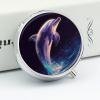 Glitter Dolphin Pill Box 3 Compartment Small Pill Case Travel Round Pill Box Portable for Pocket Or Purse Pill Organizer Pill Container Holder to Hold Vitamins view 4