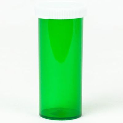 Princeton Plastic Containers Snap Cap Plastic Pill Bottles - Easy Open Snap Cap - Pill Container Prescription Vial (Green, 8 DRAM 500 ct.)