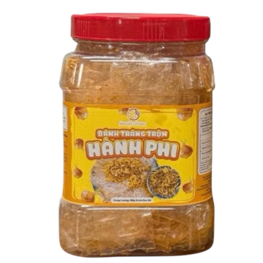 Bnh Trng Trn Hnh Phi - Vietnamese Mixed Rice Paper Snack, 300g Jar