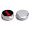 Explosion Burst Red Black Pill Box 3 Compartment Small Pill Case Travel Round Pill Box Portable for Pocket Or Purse Pill Organizer Pill Container Holder to Hold Vitamins view 3