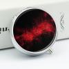 Explosion Burst Red Black Pill Box 3 Compartment Small Pill Case Travel Round Pill Box Portable for Pocket Or Purse Pill Organizer Pill Container Holder to Hold Vitamins view 4