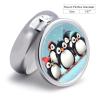 Cute Penguins Pill Box 3 Compartment Small Pill Case Travel Round Pill Box Portable for Pocket Or Purse Pill Organizer Pill Container Holder to Hold Vitamins view 2