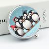 Cute Penguins Pill Box 3 Compartment Small Pill Case Travel Round Pill Box Portable for Pocket Or Purse Pill Organizer Pill Container Holder to Hold Vitamins view 4