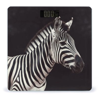 Animal Zebra Bathroom Scale Weight Scale for Body Weight,Highly Accurate Digital Weighing Machine Clear LED Display Digital Bathroom Body Scale 400lb/182kg