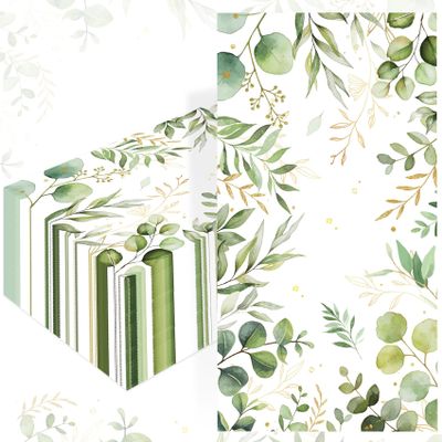 100 Pcs Greenery Paper Napkins Eucalyptus Paper Napkins Disposable Hand Towels for Bathroom Green Papers Guest Towels Decorative Dinner Napkins for Bridal Baby Shower Wedding Birthday Spring Party