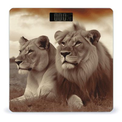 African Lion and Lioness Bathroom Scale Weight Scale for Body Weight,Highly Accurate Digital Weighing Machine Clear LED Display Digital Bathroom Body Scale 400lb/182kg