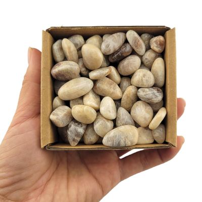 1,000 Carats Cream Moonstone Handpicked Tumbled Stones Crystals 0.4''-0.6'' Chips Bulk Pocket Stones for Healing, Reiki, Meditation, Witchcraft and Home Decorations (Cream Moonstone)