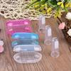 Gucagle Baby Finger Toothbrush Infant Silicone Toothbrush Tongue Brush Oral Cleaning Tool Soft for Newborns Toddlers Kids 3 Pack with Travel Case Rose Red Blue Transparent view 2