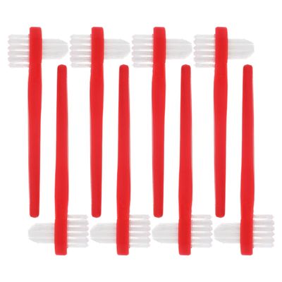Alipis 8pcs Dual Head Dentures Brush Double-Ended Retainer Toothbrush Red for Oral Cleaning False Teeth Maintenance