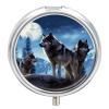 Wolfs Pill Box 3 Compartment Small Pill Case Travel Round Pill Box Portable for Pocket Or Purse Pill Organizer Pill Container Holder to Hold Vitamins view 1