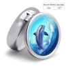 Cute Dolphin Pill Box 3 Compartment Small Pill Case Travel Round Pill Box Portable for Pocket Or Purse Pill Organizer Pill Container Holder to Hold Vitamins view 2