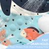 Kids Bathtub Mat, Non Slip Cartoon Bath Mat for Kids and Toddlers, Blue Whale Anti Slip Bathtub Safety Mat with Strong Suction Cups, Soft in-Tub Bath Mat for Children view 4