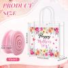 Shinylin 24 Pcs Mother's Day Clear Gift Bags with Handles Reusable PVC Ribbon Floral Happy Mother's Day Party Favor Bags Mother Clear Goodie Bag for Mom Grandmom Wife Party Storage view 2