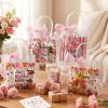 Shinylin 24 Pcs Mother's Day Clear Gift Bags with Handles Reusable PVC Ribbon Floral Happy Mother's Day Party Favor Bags Mother Clear Goodie Bag for Mom Grandmom Wife Party Storage view 4
