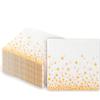 100 Pack Paper Cocktail Napkins Disposable Paper Napkins Gold Polka Dot Graduation Dinner Napkins Party White Napkins Disposable Decorative for Easter Bridal Shower Wedding Birthday Party Supplies view 1